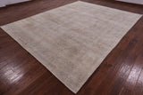 Ivory Persian Vintage White Wash Hand Knotted Wool Rug - 9' 7" X 12' 2" - Golden Nile