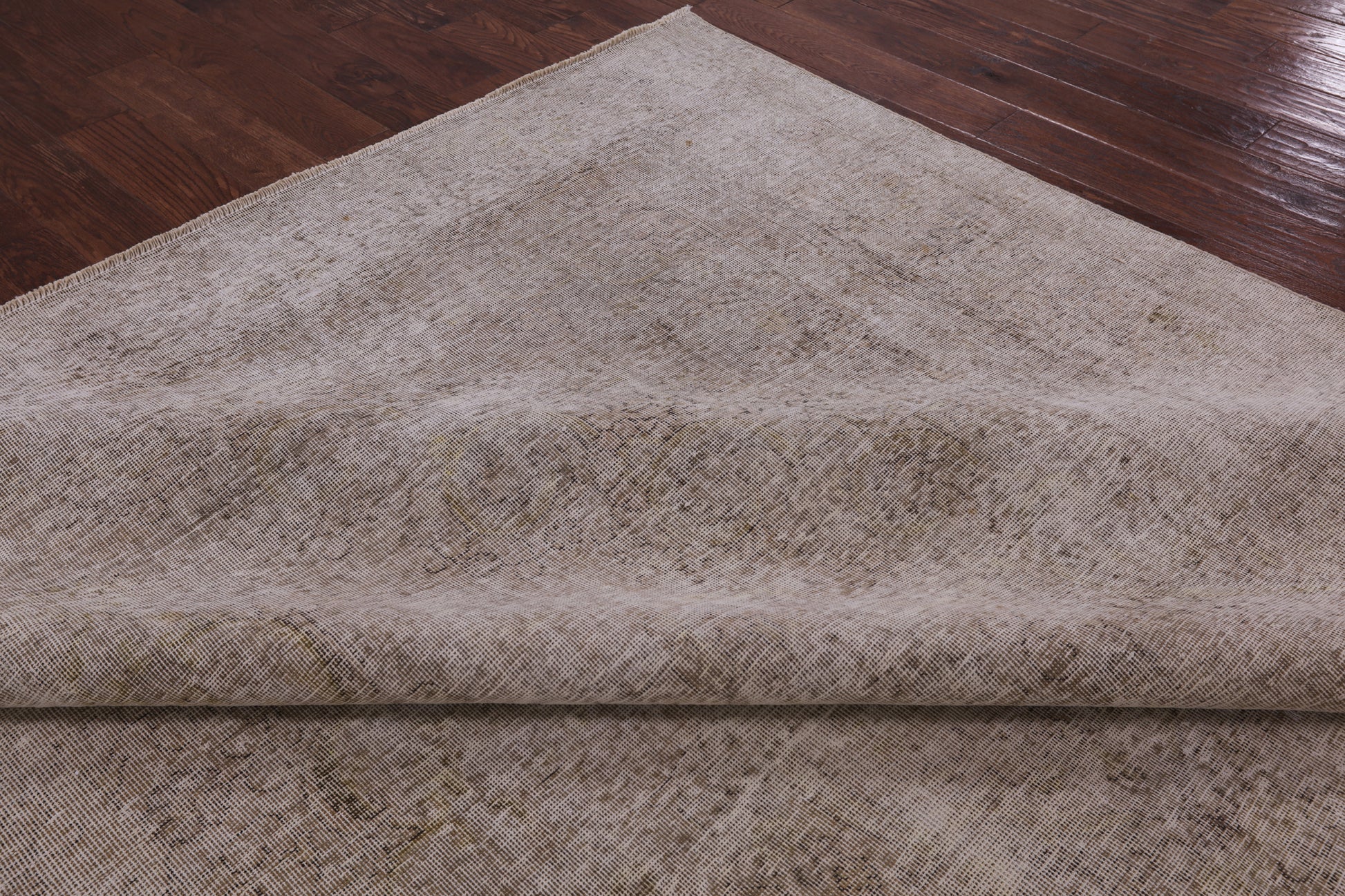 Ivory Persian Vintage White Wash Hand Knotted Wool Rug - 9' 7" X 12' 2" - Golden Nile