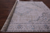 Ivory Persian Vintage White Wash Hand Knotted Wool Rug - 9' 7" X 12' 2" - Golden Nile