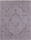 Ivory Persian Vintage White Wash Hand Knotted Wool Rug - 9' 7" X 12' 2" - Golden Nile