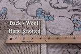 Ivory Persian Vintage White Wash Hand Knotted Wool Rug - 9' 7" X 12' 2" - Golden Nile