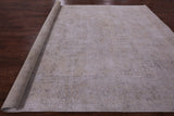 Ivory Persian Vintage White Wash Hand Knotted Wool Rug - 9' 7" X 12' 3" - Golden Nile
