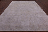 Ivory Persian Vintage White Wash Hand Knotted Wool Rug - 9' 7" X 12' 3" - Golden Nile
