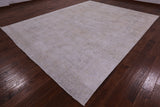 Ivory Persian Vintage White Wash Hand Knotted Wool Rug - 9' 7" X 12' 3" - Golden Nile