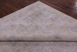 Ivory Persian Vintage White Wash Hand Knotted Wool Rug - 9' 7" X 12' 3" - Golden Nile