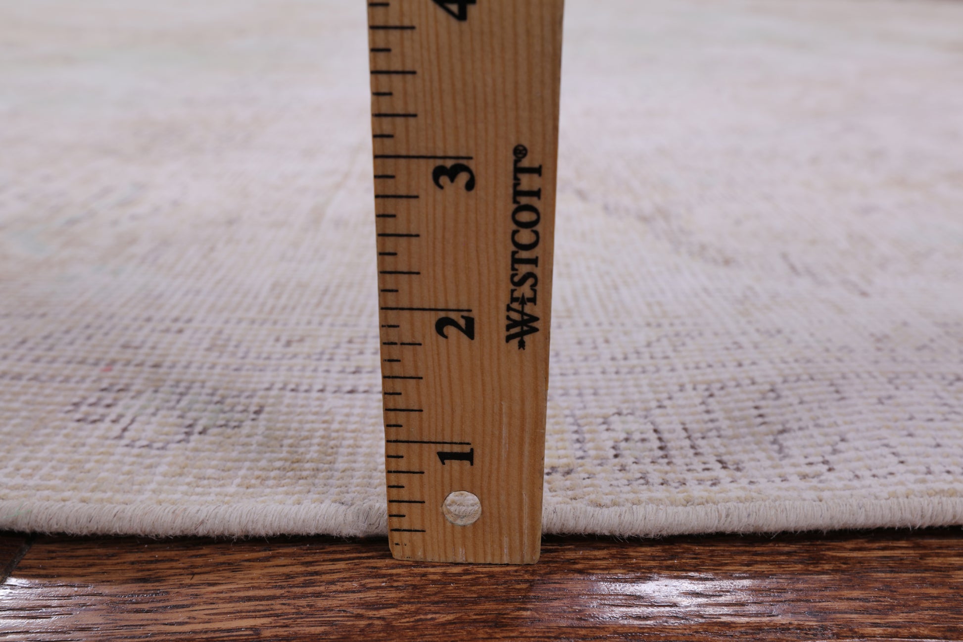 Ivory Persian Vintage White Wash Hand Knotted Wool Rug - 9' 6" X 12' 1" - Golden Nile
