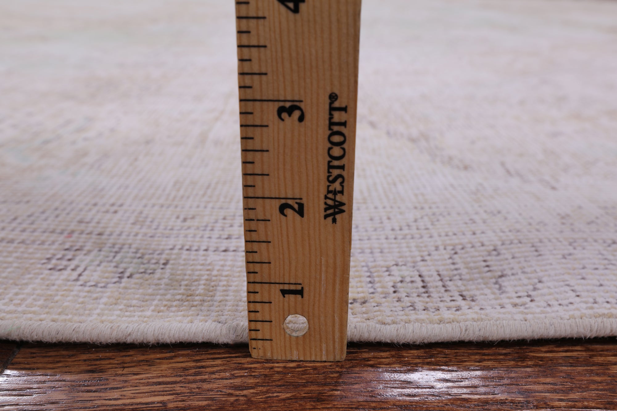 Ivory Persian Vintage White Wash Hand Knotted Wool Rug - 9' 6" X 12' 1" - Golden Nile