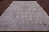 Ivory Persian Vintage White Wash Hand Knotted Wool Rug - 9' 6" X 12' 3" - Golden Nile