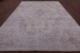 Ivory Persian Vintage White Wash Hand Knotted Wool Rug - 9' 6" X 12' 3" - Golden Nile