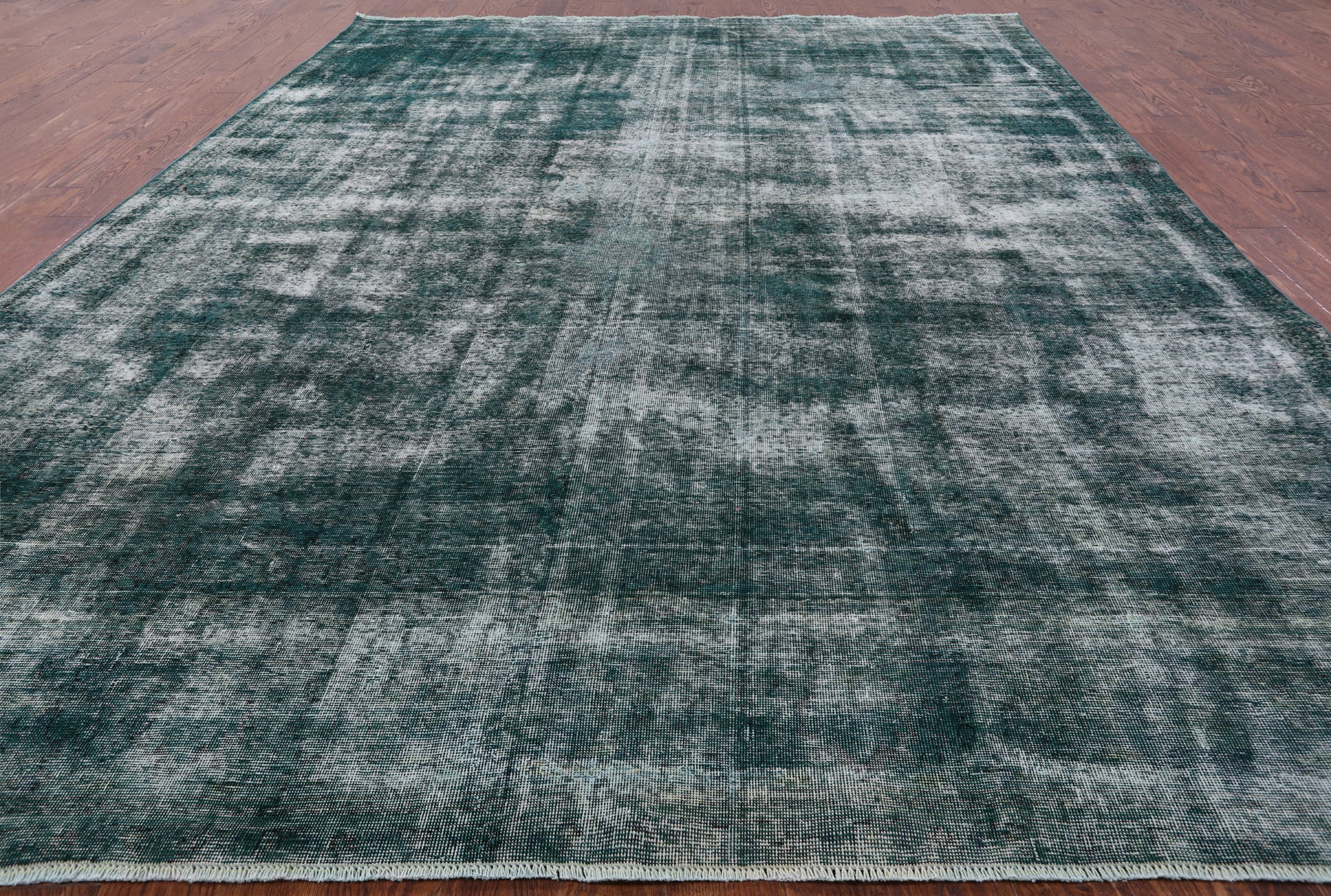 Green Persian Overdyed Handmade Wool Rug - 9' 6" X 12' 3" - Golden Nile