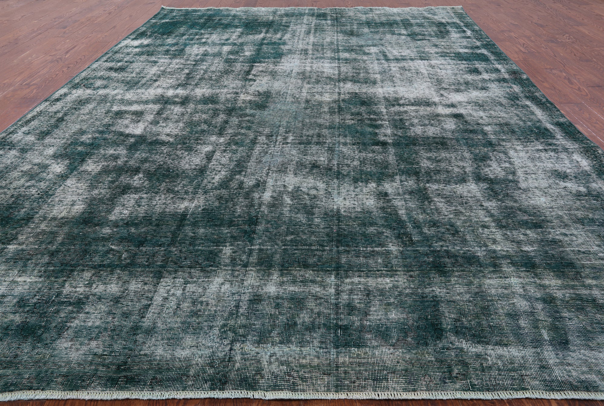 Green Persian Overdyed Handmade Wool Rug - 9' 6" X 12' 3" - Golden Nile