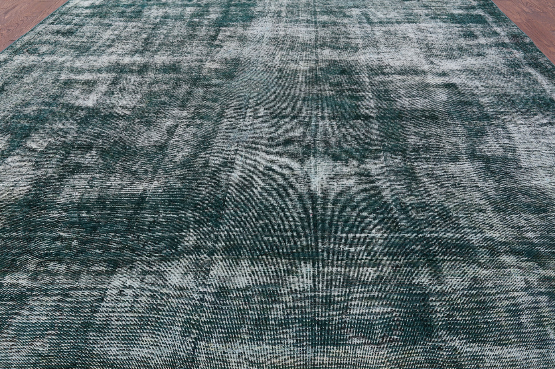 Green Persian Overdyed Handmade Wool Rug - 9' 6" X 12' 3" - Golden Nile