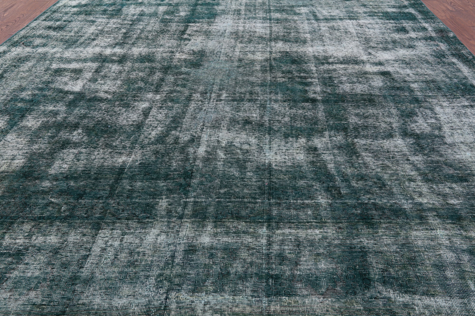 Green Persian Overdyed Handmade Wool Rug - 9' 6" X 12' 3" - Golden Nile