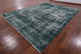 Green Persian Overdyed Handmade Wool Rug - 9' 6" X 12' 3" - Golden Nile