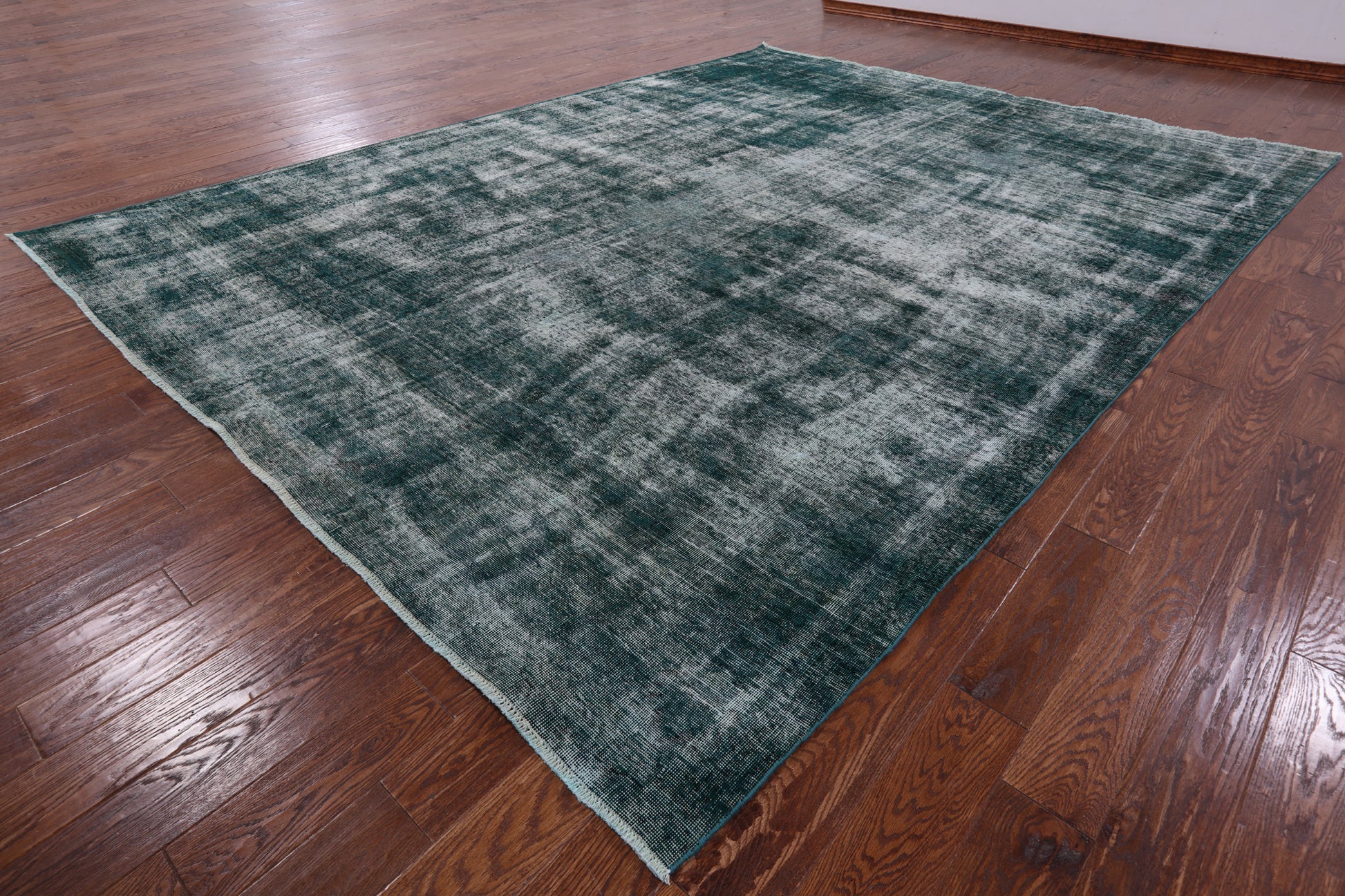 Green Persian Overdyed Handmade Wool Rug - 9' 6" X 12' 3" - Golden Nile