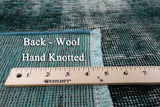 Green Persian Overdyed Handmade Wool Rug - 9' 6" X 12' 3" - Golden Nile
