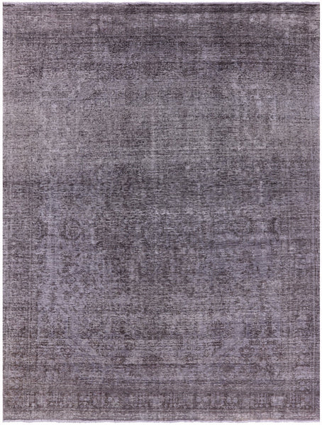 Grey Persian Overdyed Hand Knotted Wool Rug - 9' 8" X 12' 9" - Golden Nile