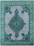 Green Persian Overdyed Handmade Wool Rug - 9' 5" X 12' 7" - Golden Nile