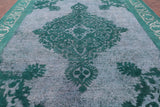 Green Persian Overdyed Handmade Wool Rug - 9' 5" X 12' 7" - Golden Nile