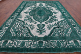 Green Persian Overdyed Hand Knotted Wool Rug - 9' 7" X 12' 10" - Golden Nile