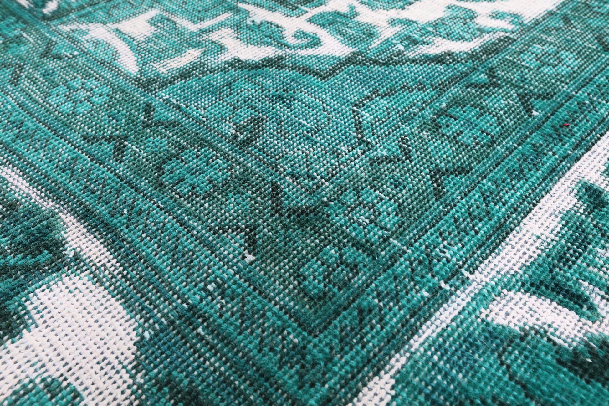 Green Persian Overdyed Hand Knotted Wool Rug - 9' 7" X 12' 10" - Golden Nile