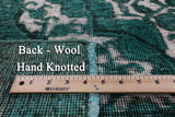Green Persian Overdyed Hand Knotted Wool Rug - 9' 7" X 12' 10" - Golden Nile