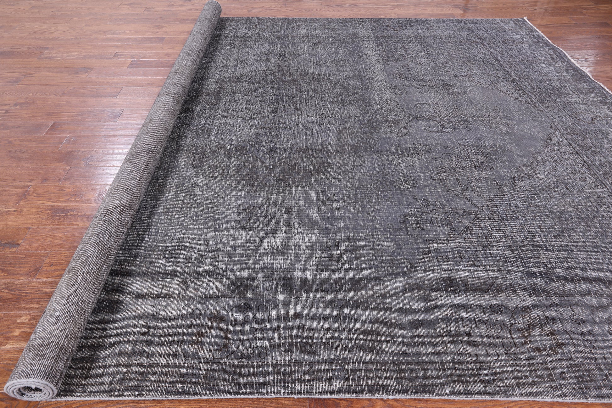 Grey Persian Overdyed Hand Knotted Wool Rug - 9' 10" X 12' 8" - Golden Nile