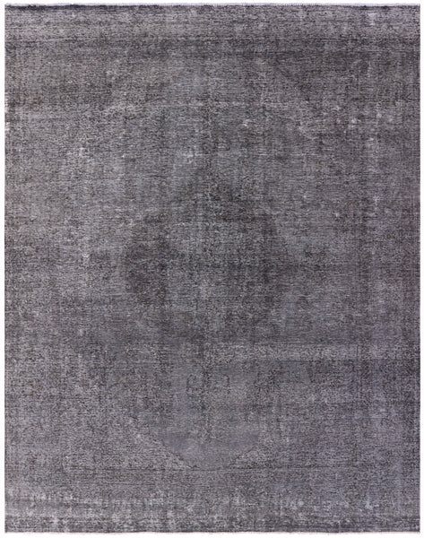 Grey Persian Overdyed Hand Knotted Wool Rug - 9' 10" X 12' 8" - Golden Nile