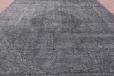 Grey Persian Overdyed Hand Knotted Wool Rug - 9' 10" X 12' 8" - Golden Nile