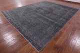 Grey Persian Overdyed Hand Knotted Wool Rug - 9' 10" X 12' 8" - Golden Nile