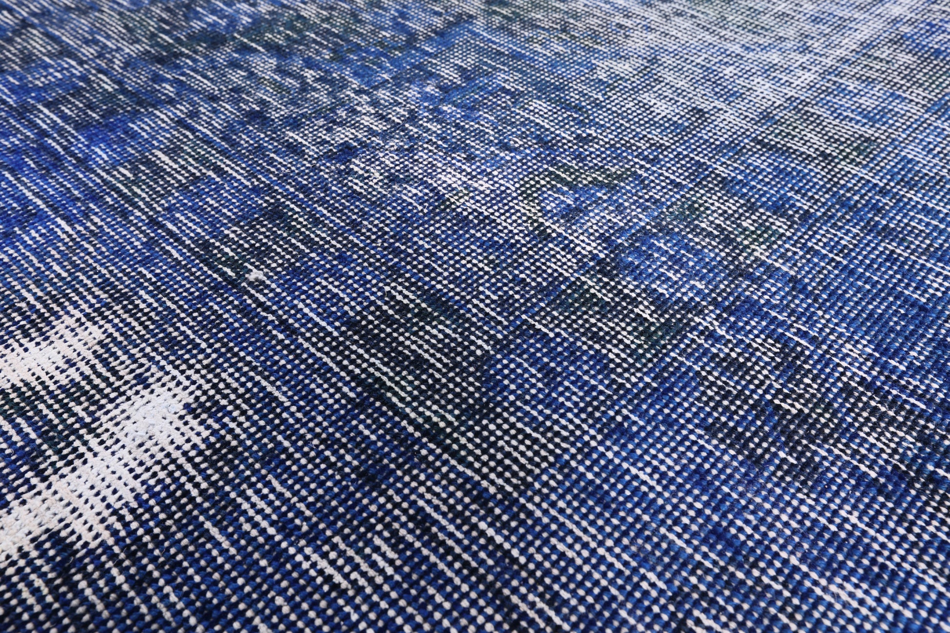 Blue Persian Overdyed Hand Knotted Wool Rug - 9' 4" X 12' 7" - Golden Nile