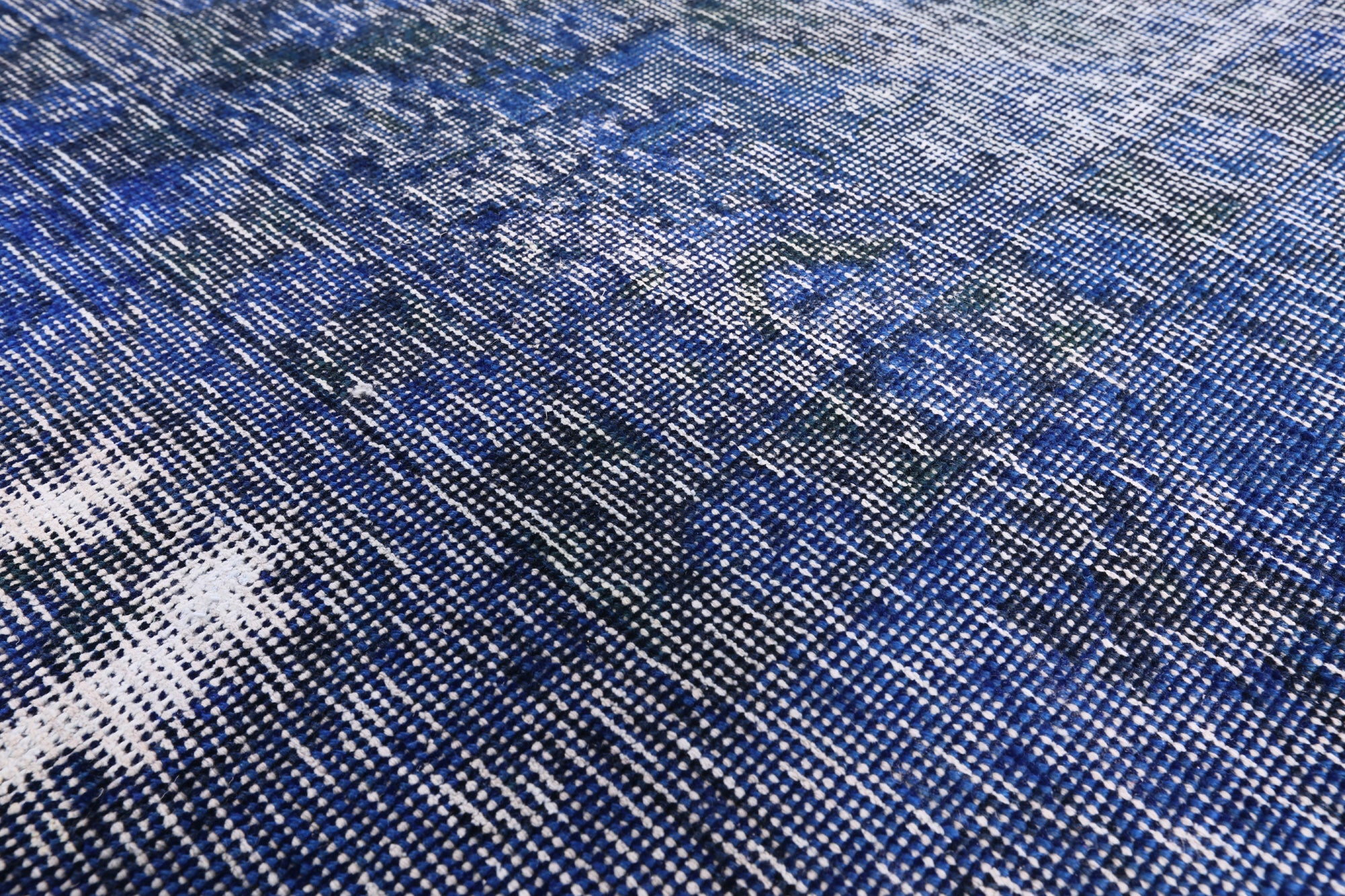Blue Persian Overdyed Hand Knotted Wool Rug - 9' 4" X 12' 7" - Golden Nile