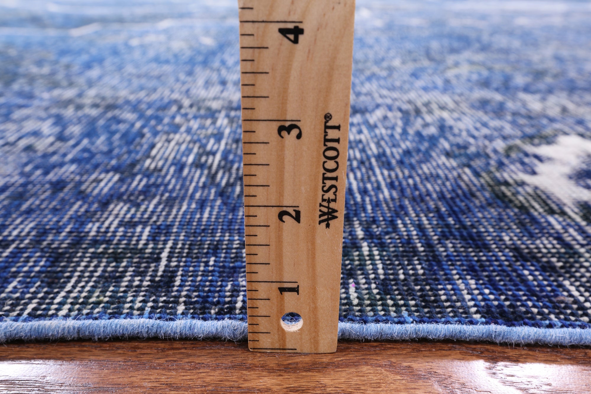Blue Persian Overdyed Hand Knotted Wool Rug - 9' 4" X 12' 7" - Golden Nile