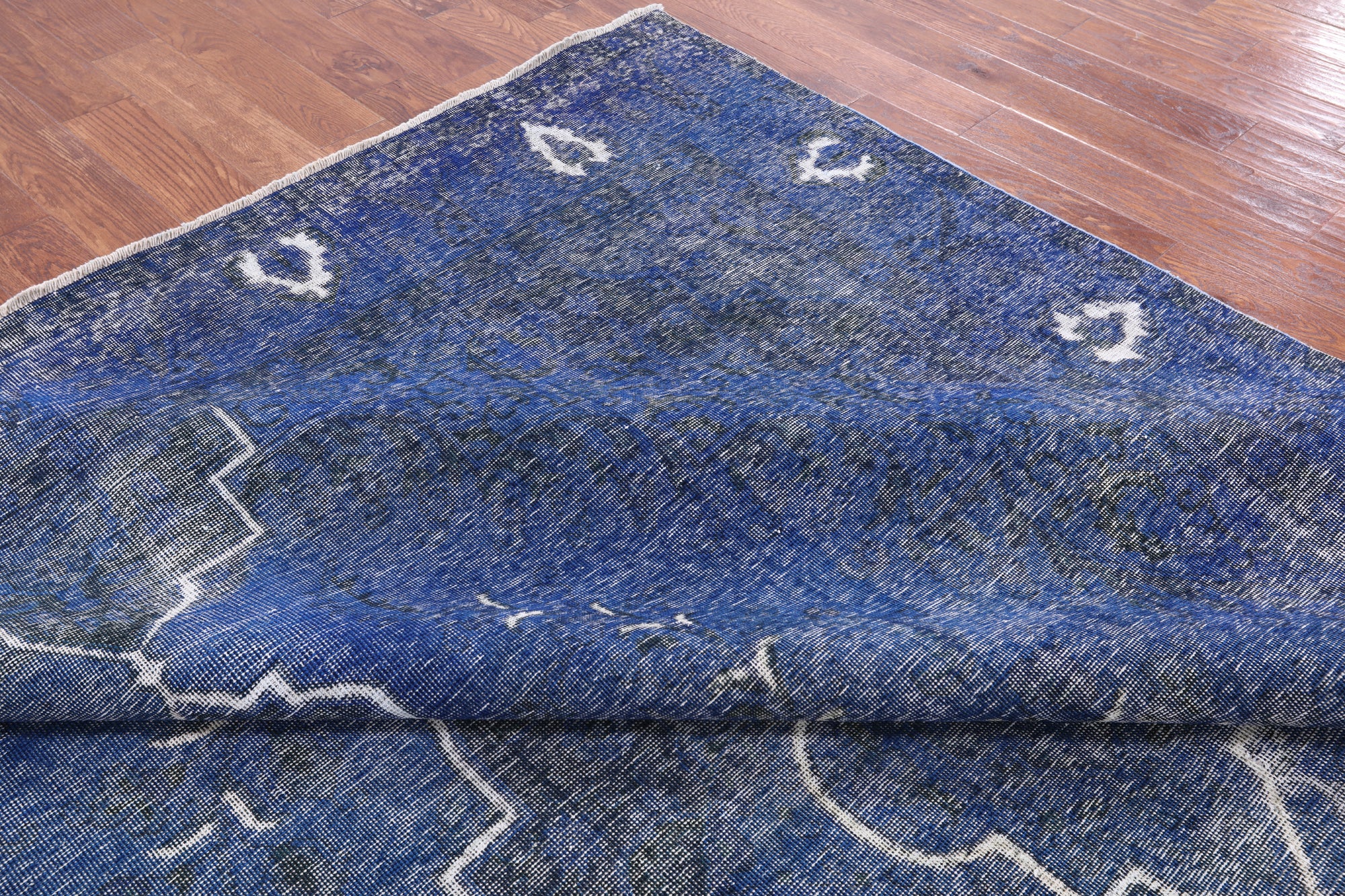 Blue Persian Overdyed Hand Knotted Wool Rug - 9' 4" X 12' 7" - Golden Nile