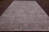 Ivory Persian Vintage White Wash Hand Knotted Wool Rug - 9' 7" X 12' 5" - Golden Nile