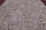 Ivory Persian Vintage White Wash Hand Knotted Wool Rug - 9' 7" X 12' 5" - Golden Nile