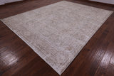 Ivory Persian Vintage White Wash Hand Knotted Wool Rug - 9' 7" X 12' 5" - Golden Nile