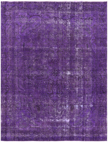 Purple Persian Overdyed Handmade Wool Rug - 8' 8" X 11' 4" - Golden Nile