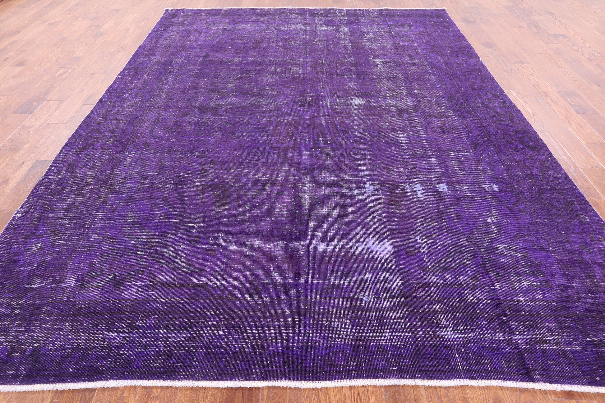Purple Persian Overdyed Handmade Wool Rug - 8' 8" X 11' 4" - Golden Nile