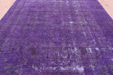 Purple Persian Overdyed Handmade Wool Rug - 8' 8" X 11' 4" - Golden Nile