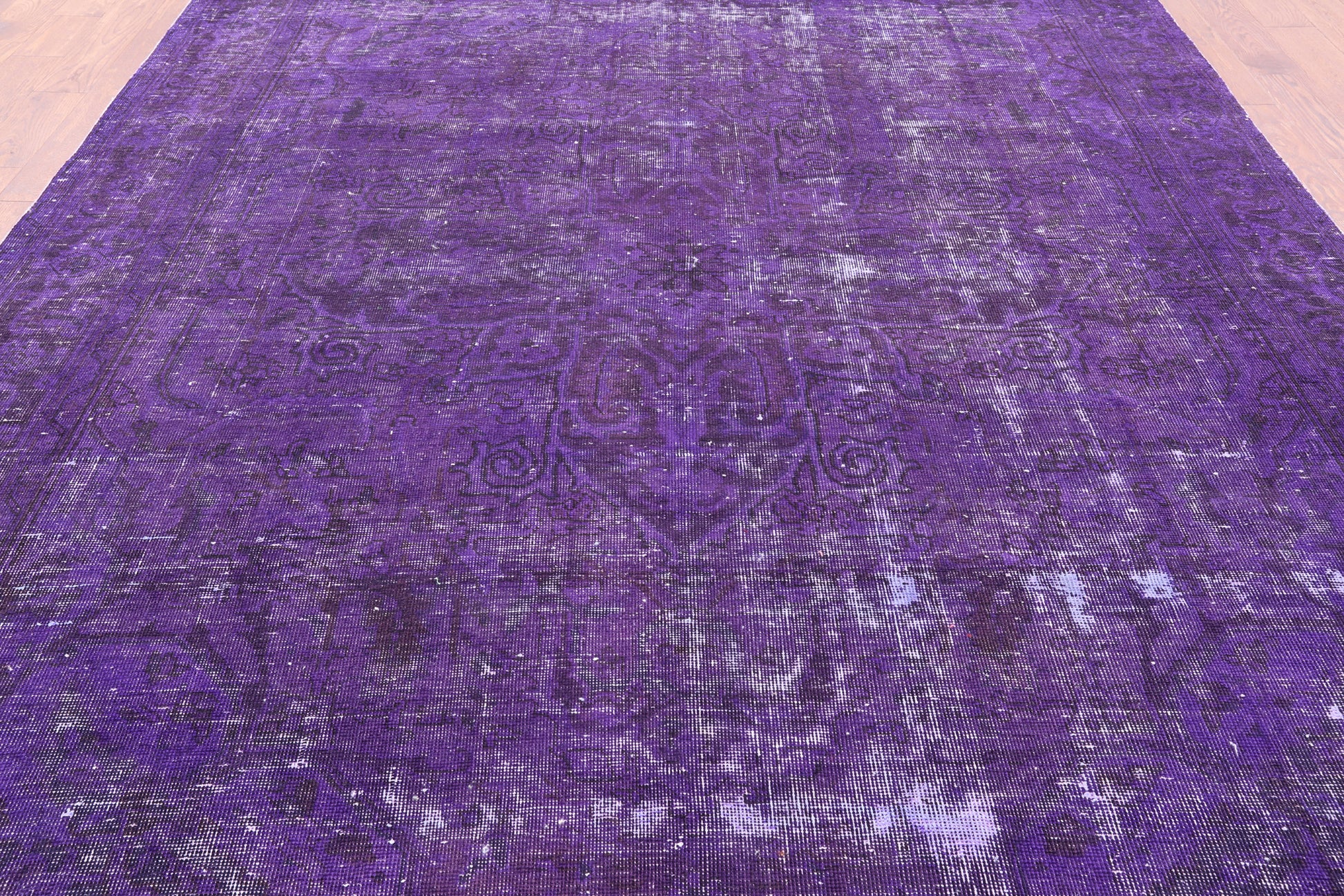 Purple Persian Overdyed Handmade Wool Rug - 8' 8" X 11' 4" - Golden Nile