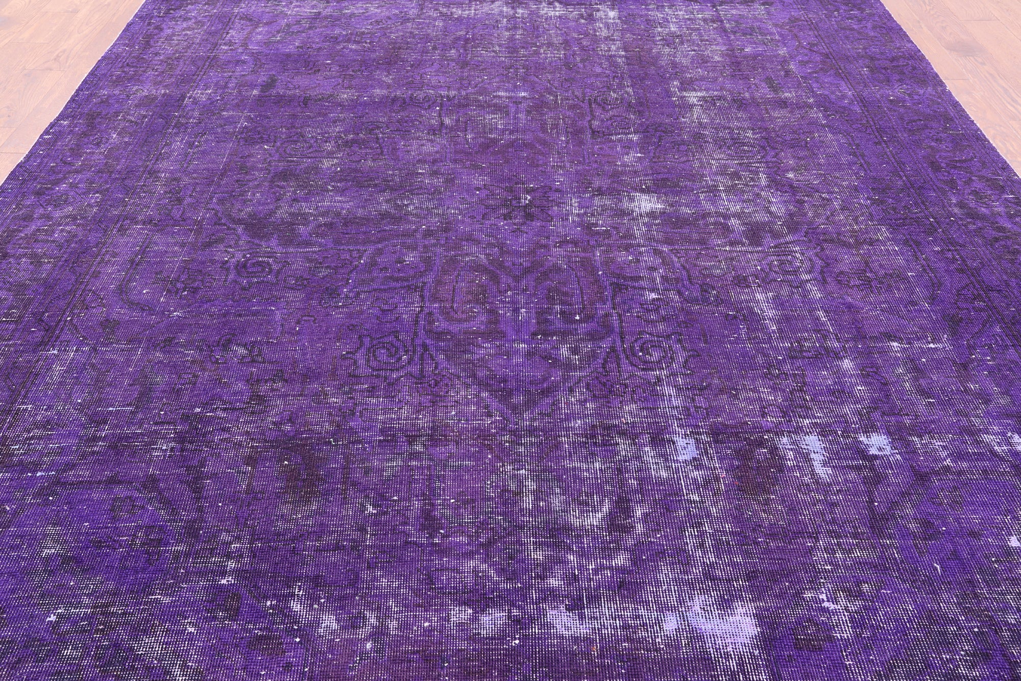 Purple Persian Overdyed Handmade Wool Rug - 8' 8" X 11' 4" - Golden Nile