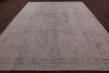 Ivory Persian Vintage White Wash Hand Knotted Wool Rug - 10' 1" X 11' 6" - Golden Nile