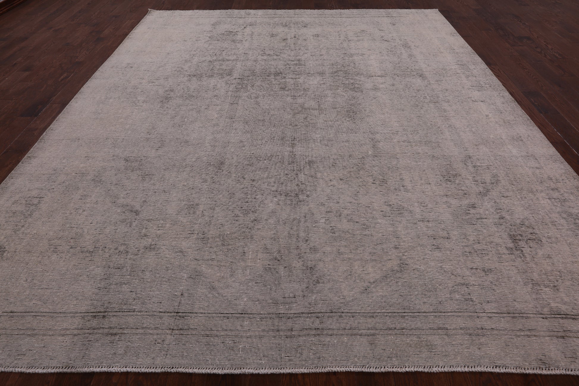 Ivory Persian Vintage White Wash Hand Knotted Wool Rug - 10' 1" X 11' 6" - Golden Nile