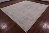 Ivory Persian Vintage White Wash Hand Knotted Wool Rug - 10' 1" X 11' 6" - Golden Nile