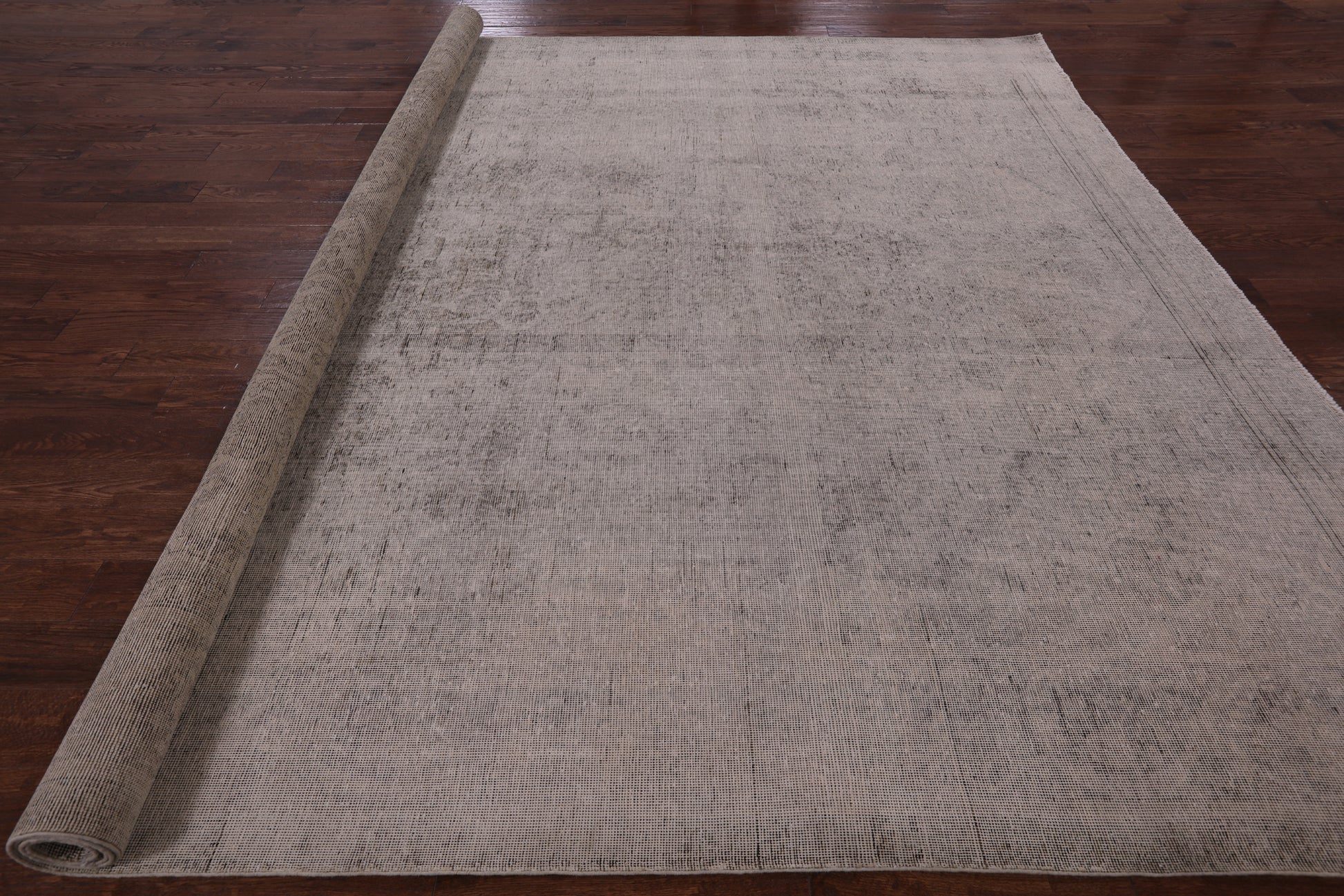 Ivory Persian Vintage White Wash Hand Knotted Wool Rug - 10' 1" X 11' 6" - Golden Nile