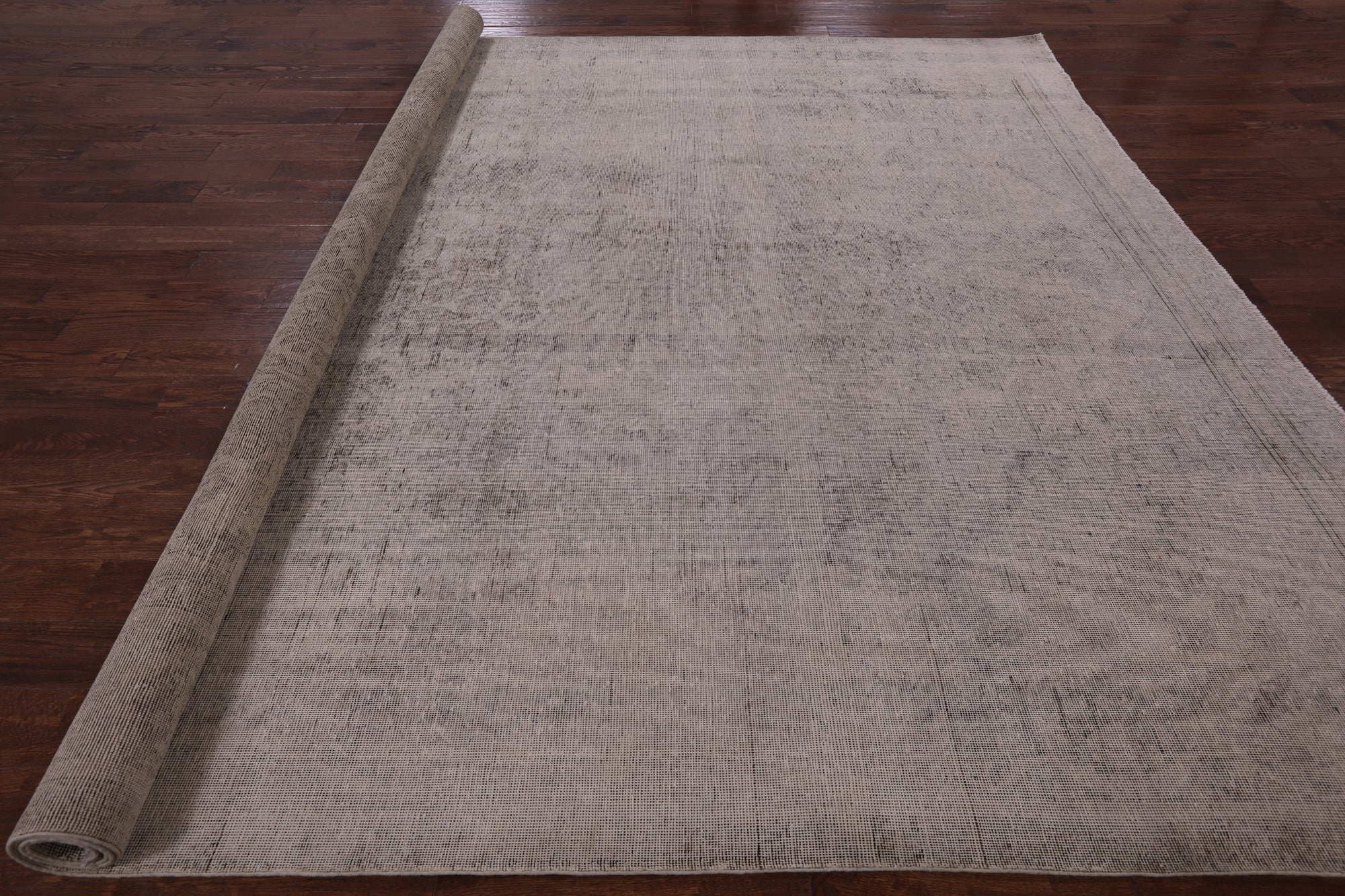 Ivory Persian Vintage White Wash Hand Knotted Wool Rug - 10' 1" X 11' 6" - Golden Nile
