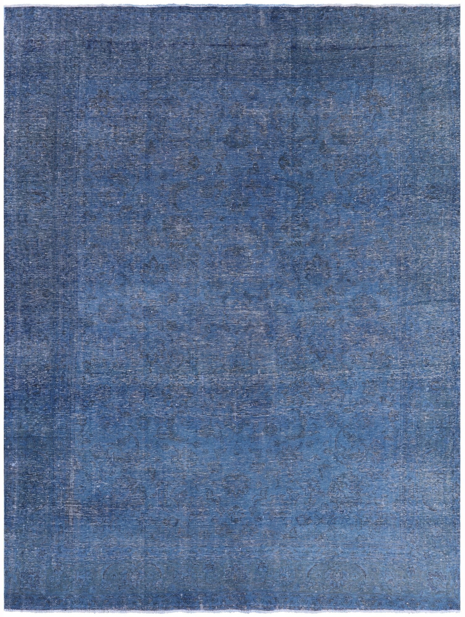 Blue Persian Overdyed Hand Knotted Wool Rug - 9' 2" X 12' 3" - Golden Nile