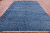 Blue Persian Overdyed Hand Knotted Wool Rug - 9' 2" X 12' 3" - Golden Nile
