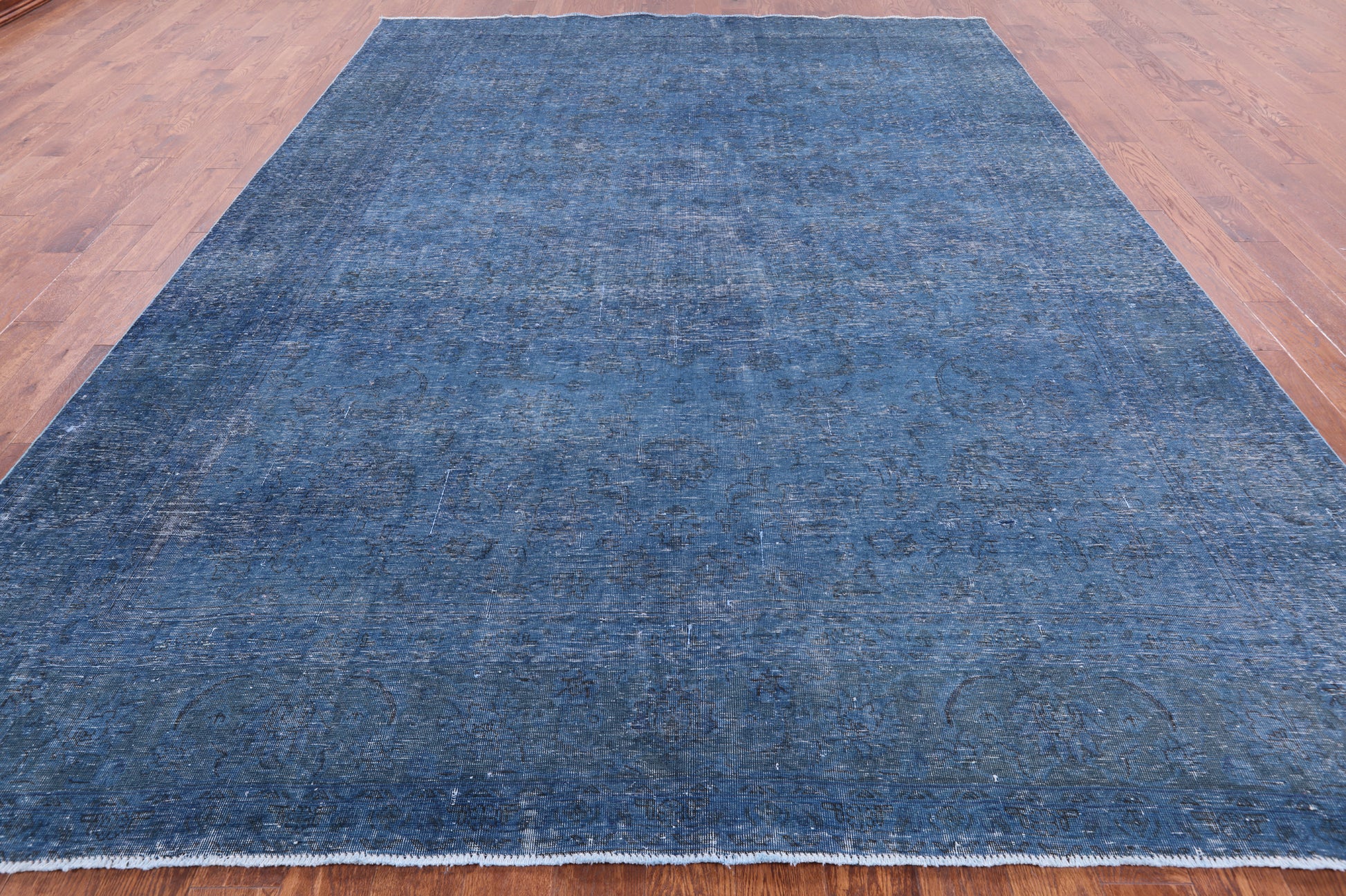 Blue Persian Overdyed Hand Knotted Wool Rug - 9' 2" X 12' 3" - Golden Nile